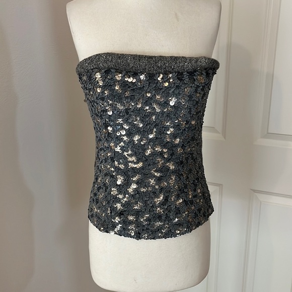 Donna Karan Tops - Vintage corset sequins heavy zip up the back